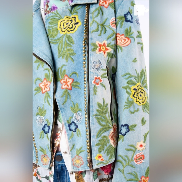 ARATTA Floral Embroidered Denim Jacket. The LUCINDA. MSRP $262 NWT - Picture 6 of 12
